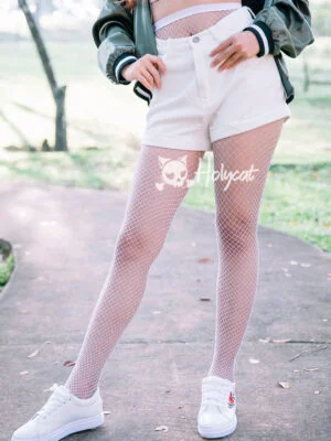 Medias Malla Pantalón Blancas