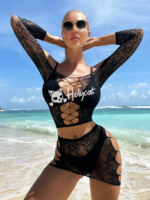 Malla Sensual de Dos Piezas Falda y Blusa