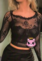 Blusa en Malla de Calaveras