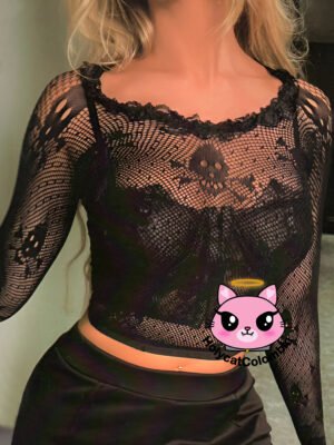 Blusa en Malla de Calaveras